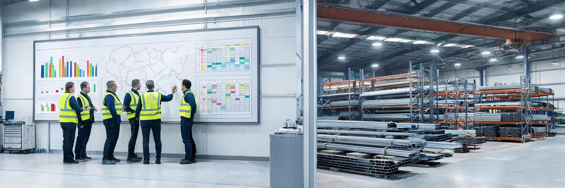 Reliance Steel operations team in a metal warehouse